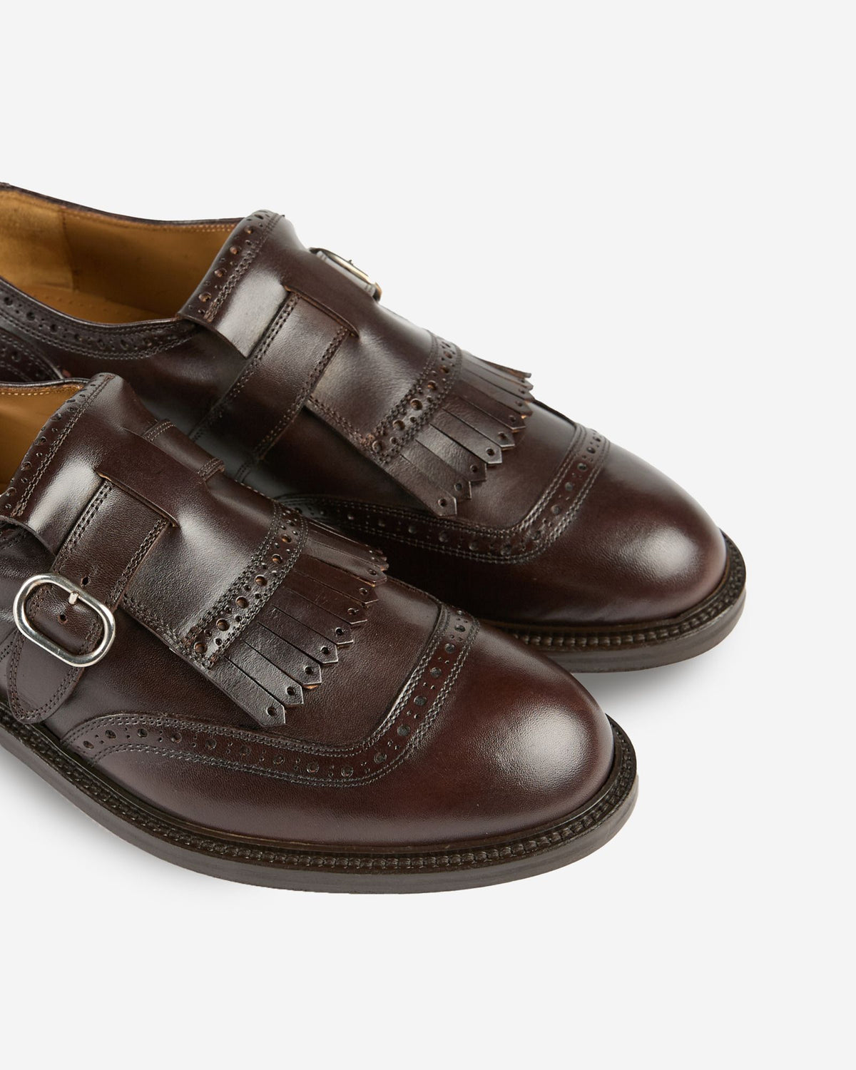 Slowear - Monk strap shoe in leather - dark brown