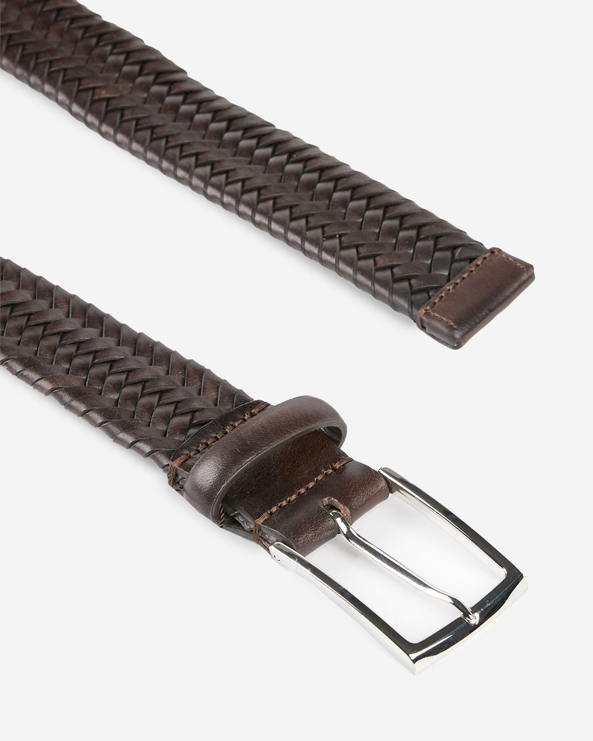 Braided leather belt