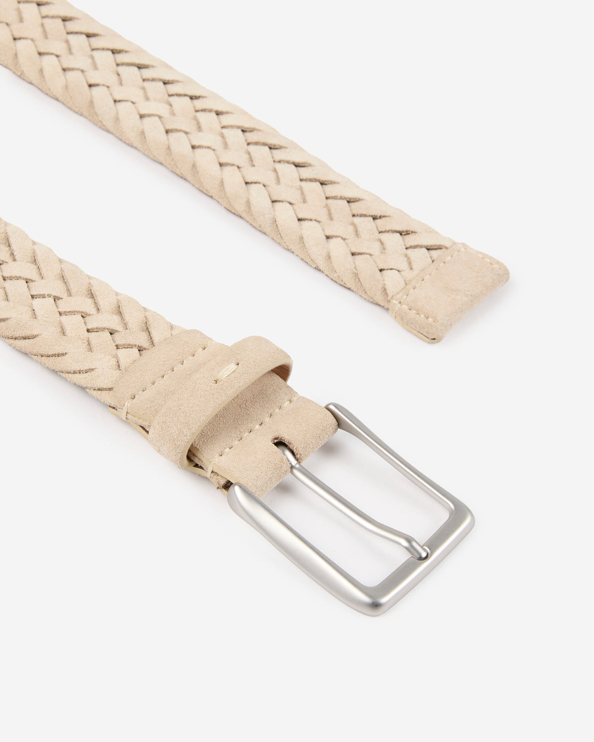 Braided suede leather belt