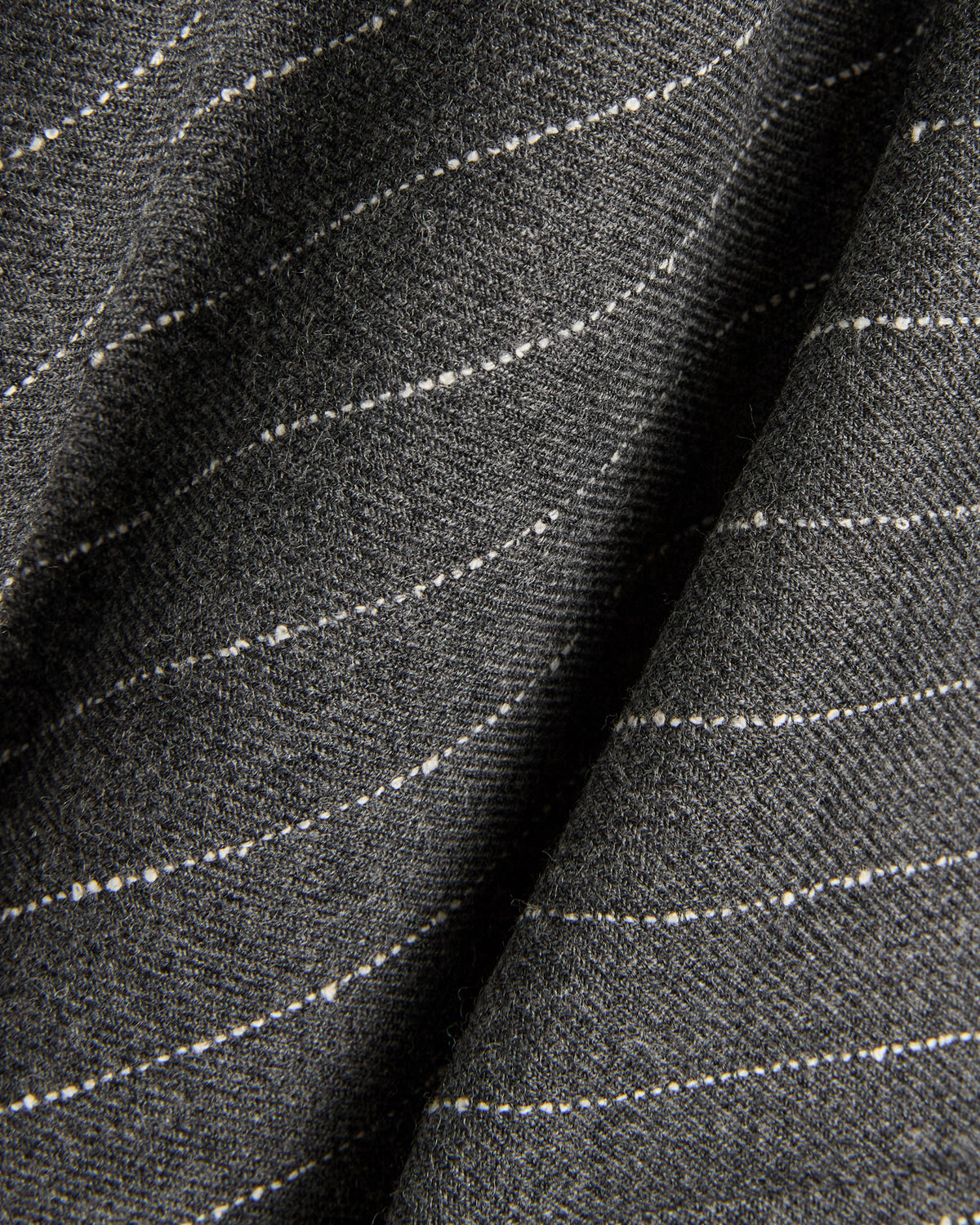 Wide-fit trousers in pinstriped wool flannel