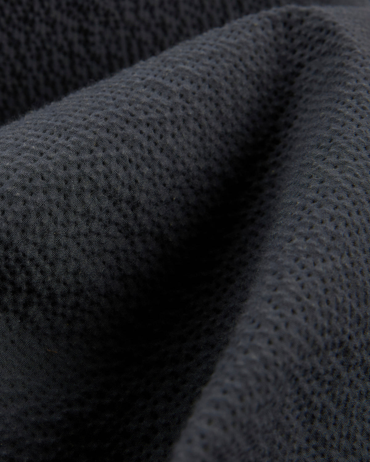 Tapered fit stretch cotton and silk seersucker trousers