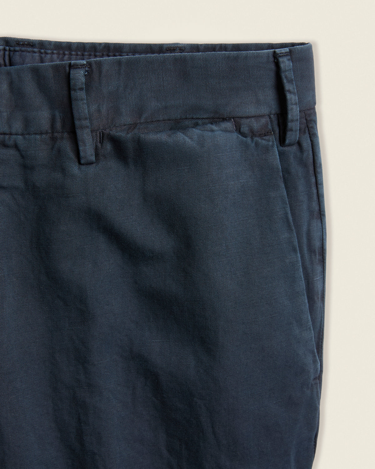 Slim fit cotton and linen trousers