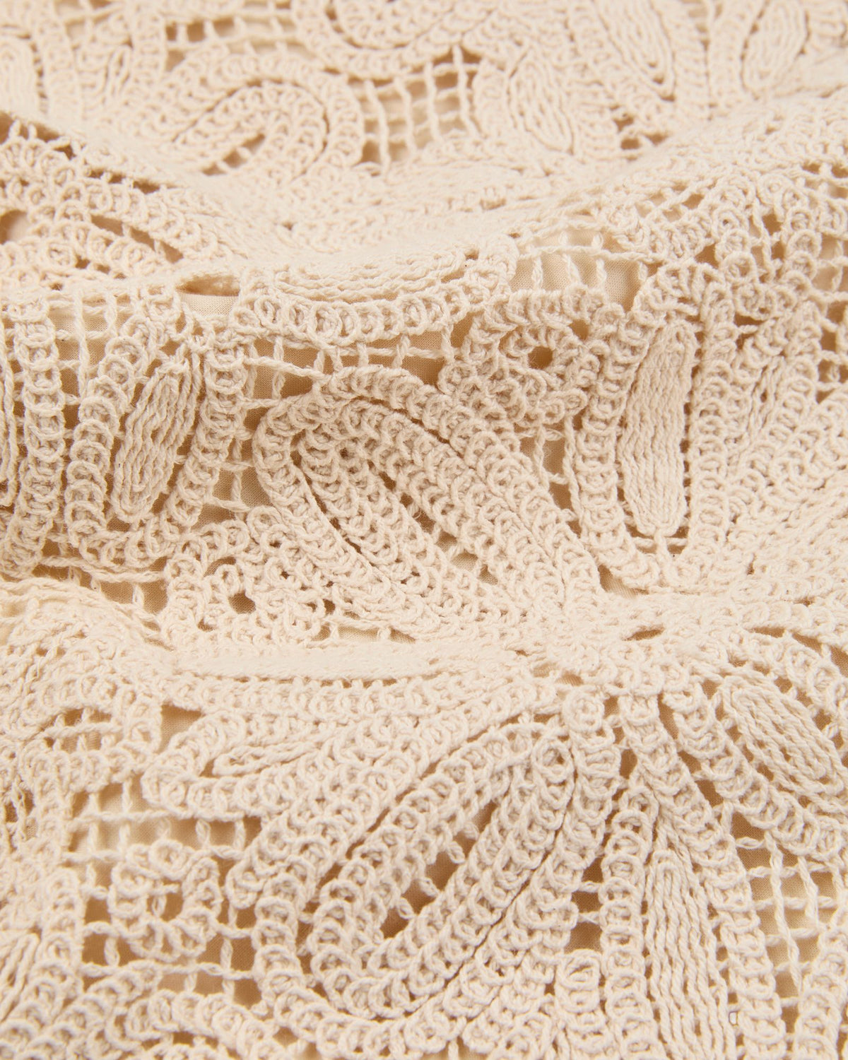 Glanshirt - Regular fit top in macramé lace - ivory