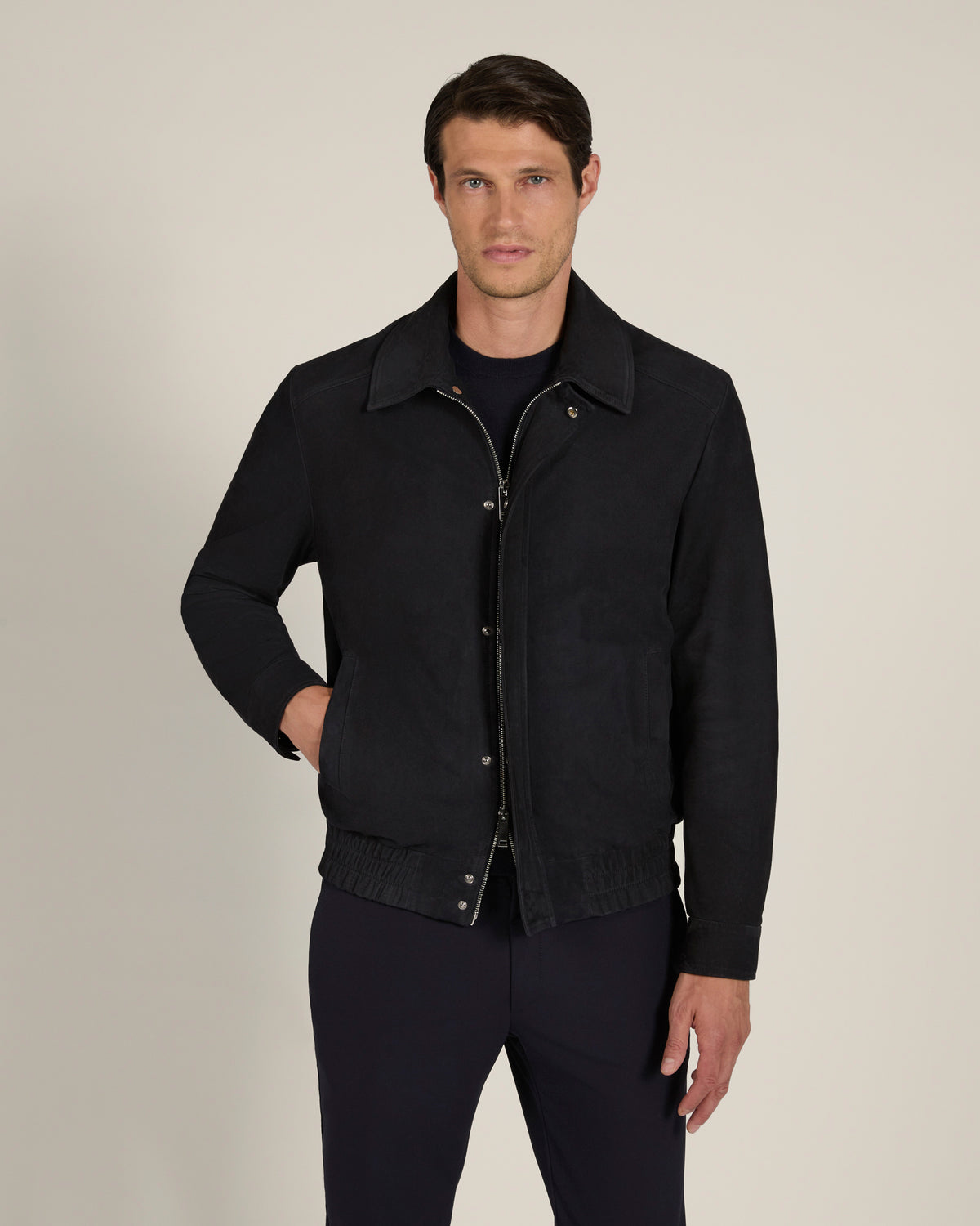 Suede bomber jacket