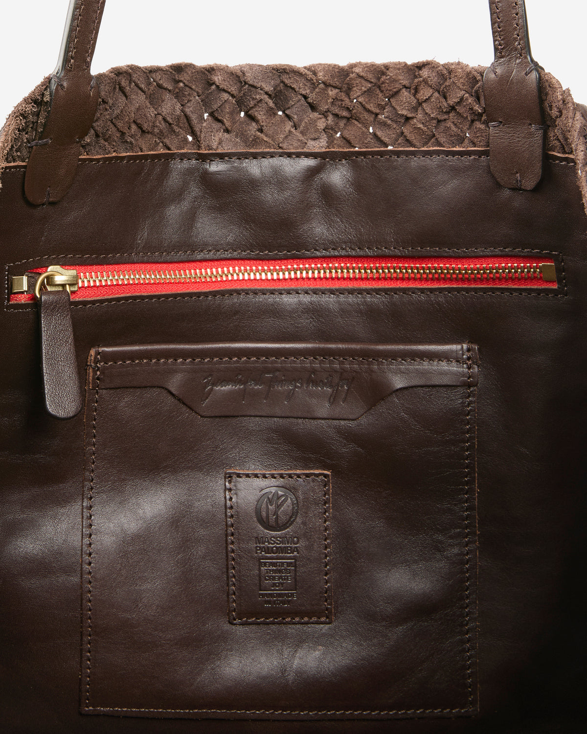 Borsa in pelle intrecciata