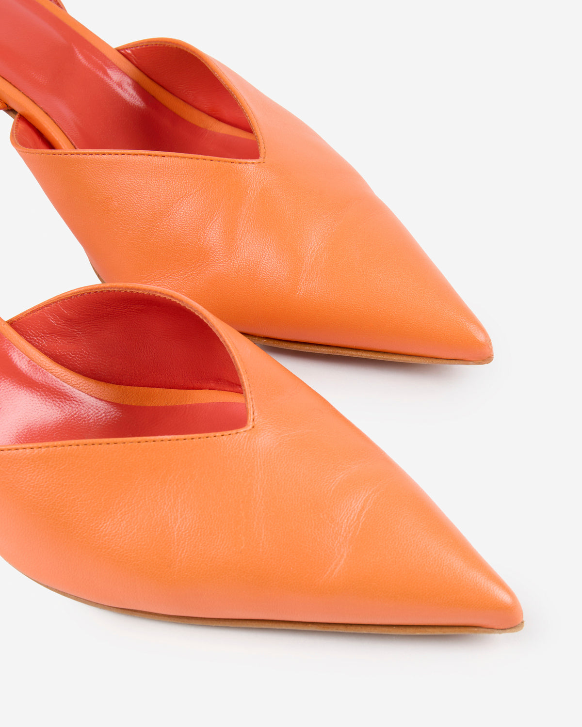 Leather slingback pumps