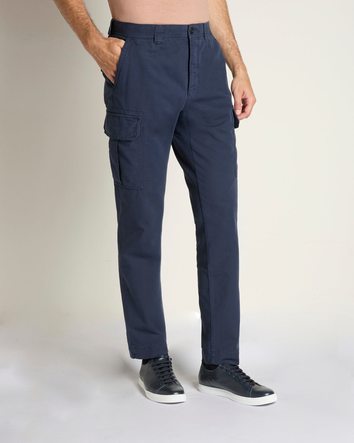 Tapered-fit summer satin trousers