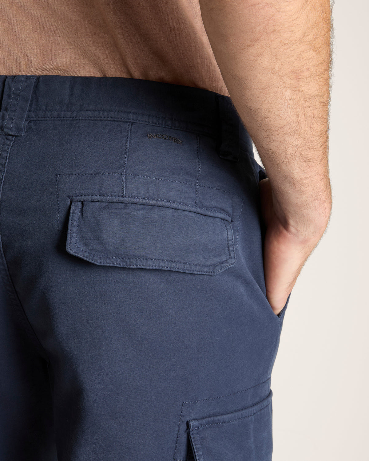 Tapered-fit summer satin trousers