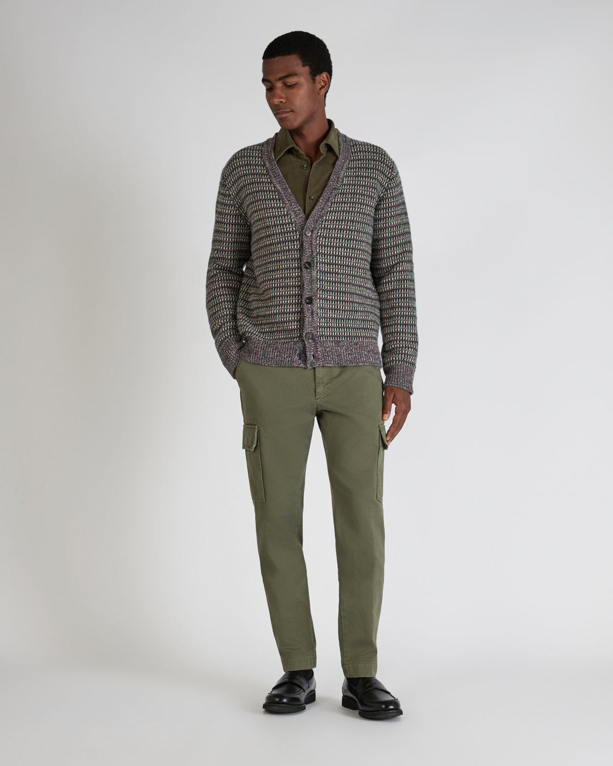 Tapered fit cotton trousers
