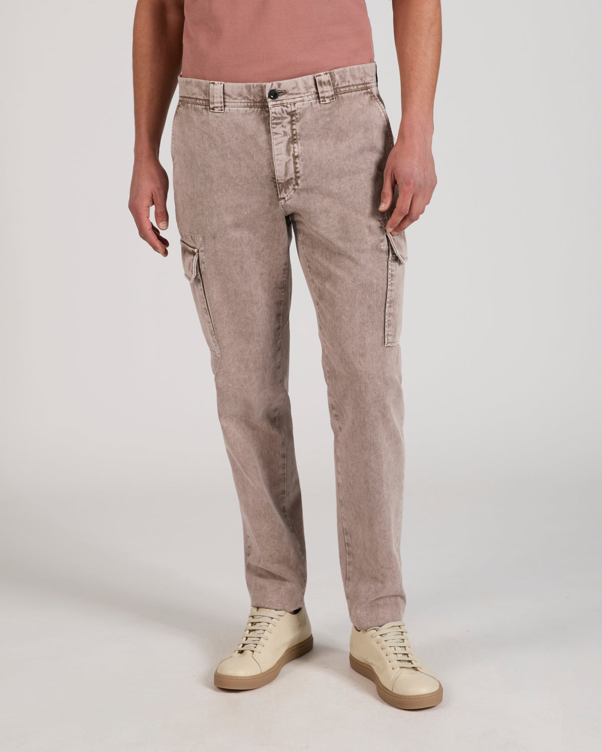 Tapered fit cotton cargo trousers