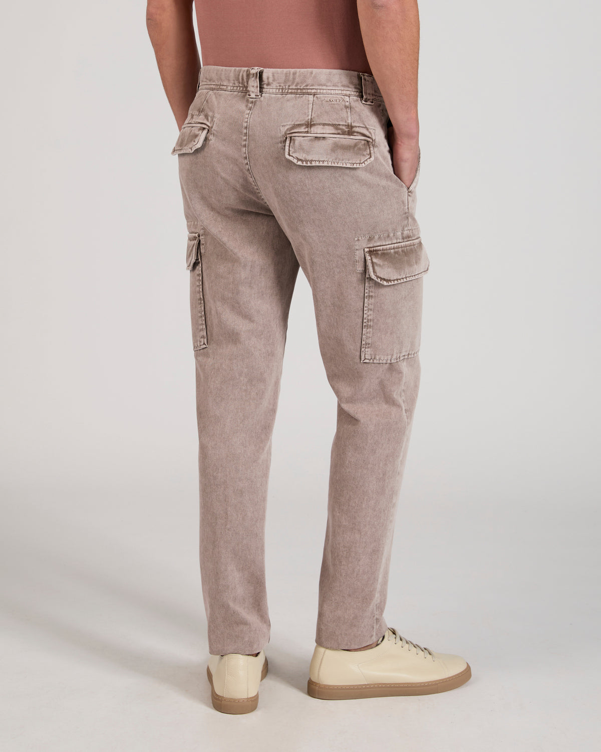 Tapered fit cotton cargo trousers