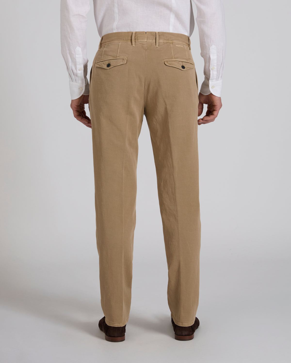 Tapered fit cotton trousers