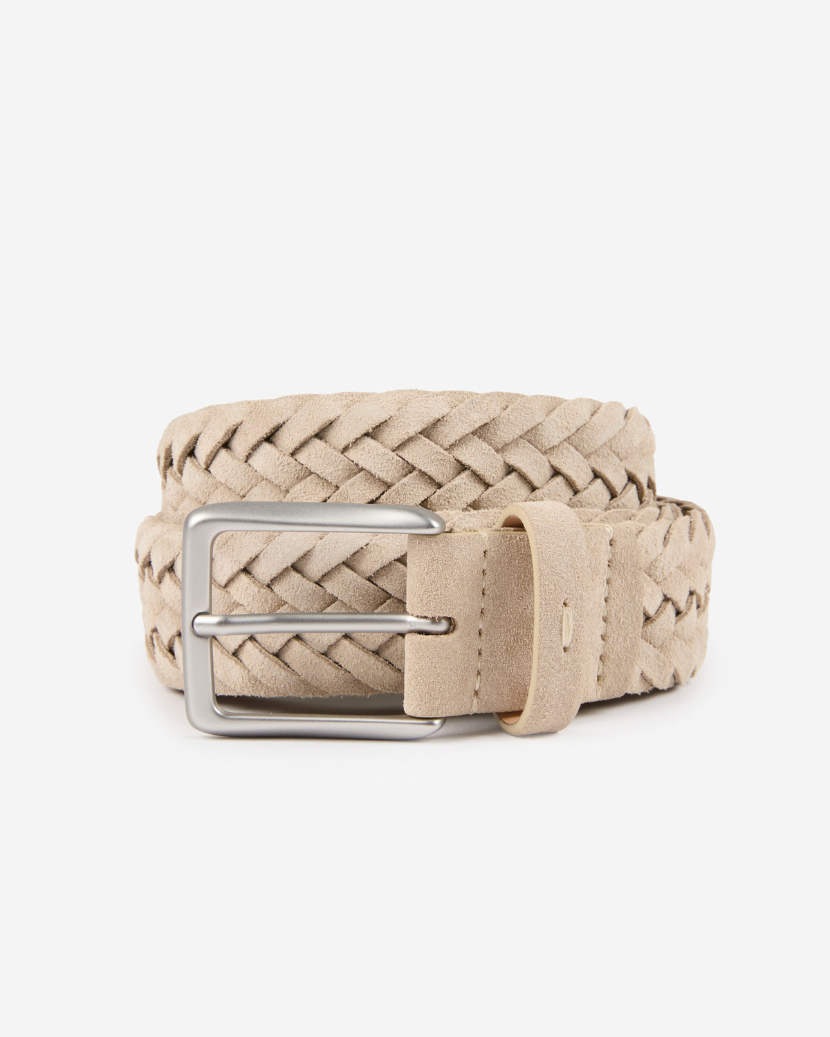 Braided suede leather belt