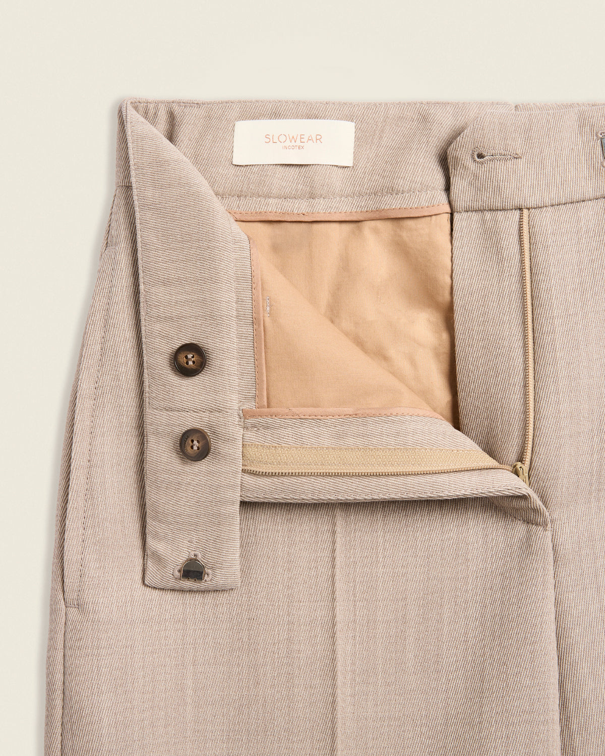 Straight-fit Bermuda shorts in wool cavalry twill