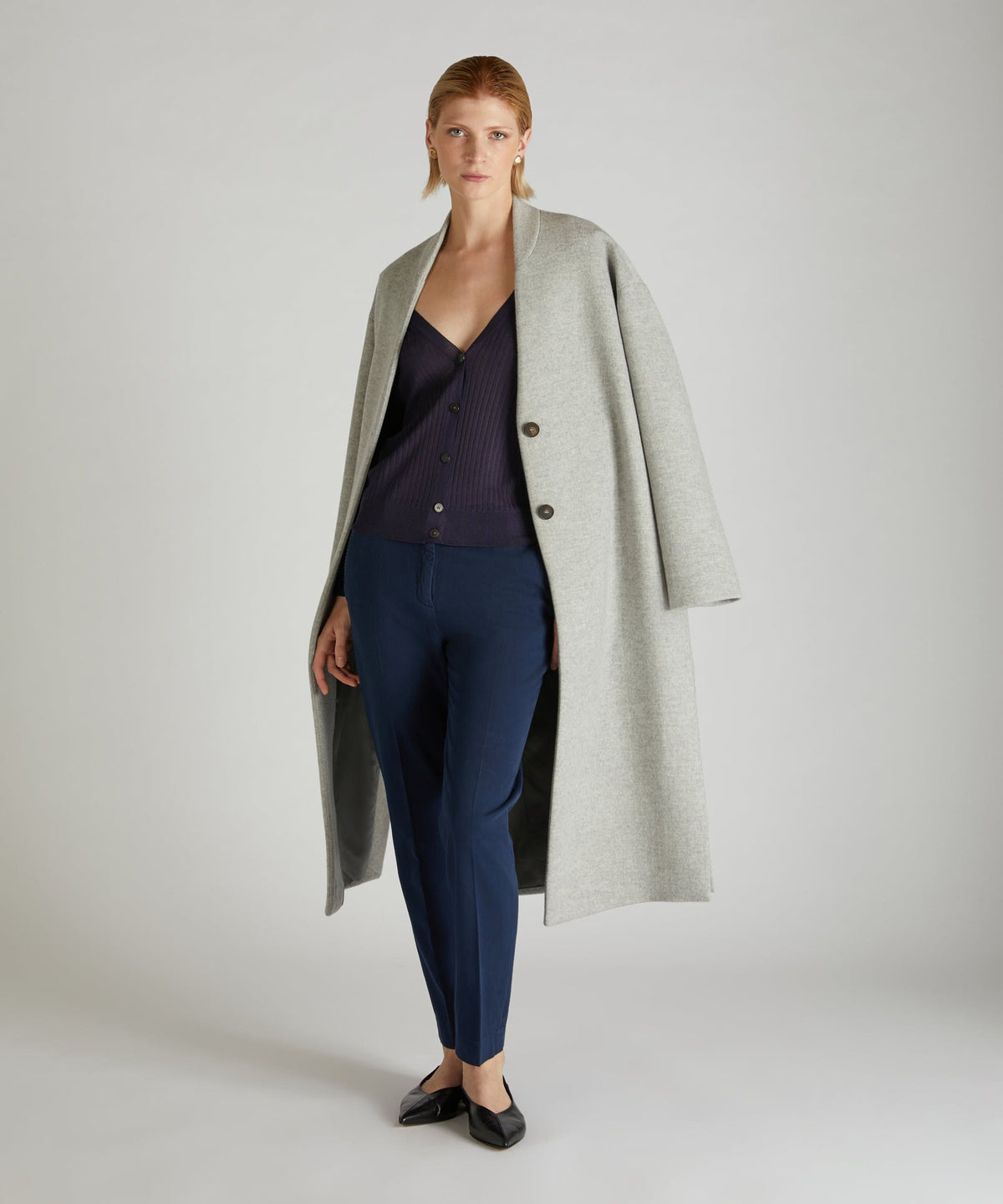 Slim-fit cotton drill trousers
