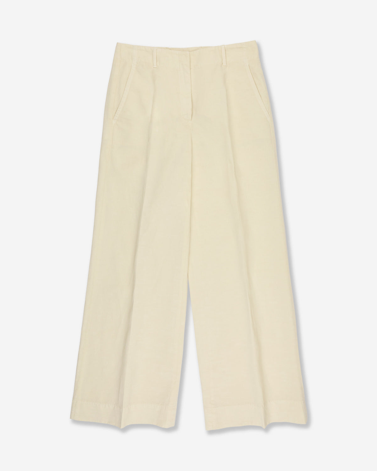 Regular fit trousers in cotton and linen twill