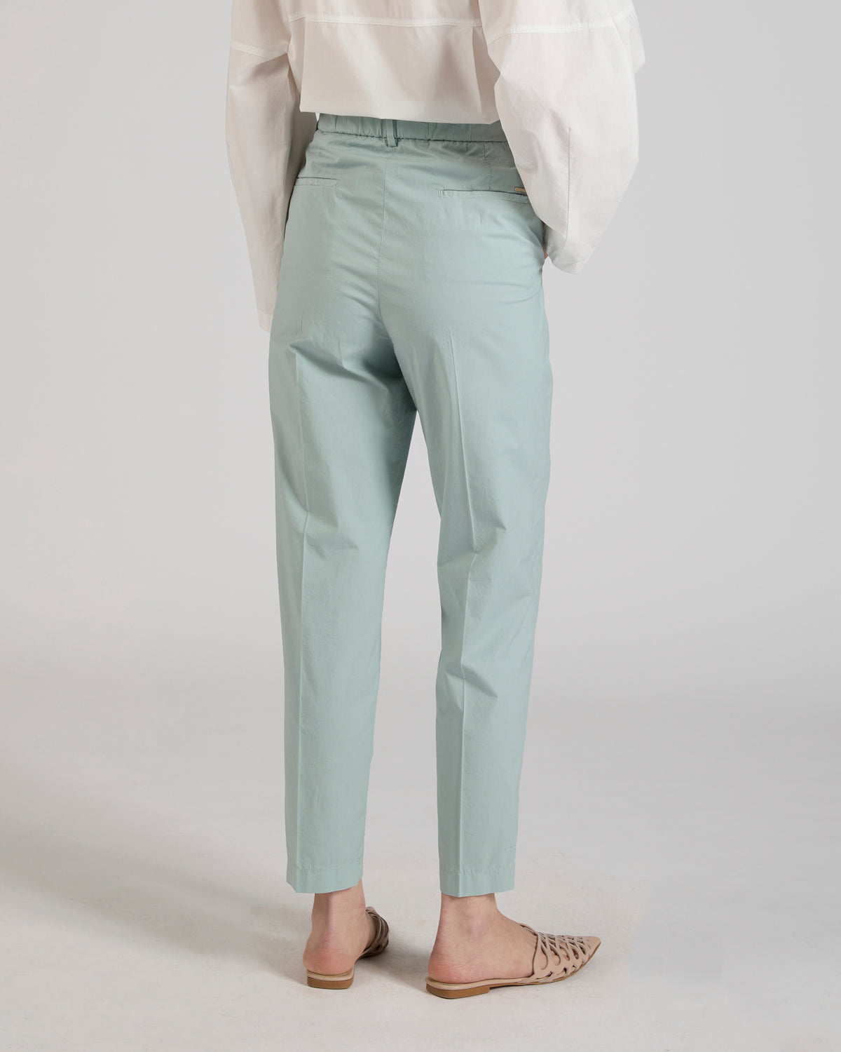 Regular fit cotton poplin trousers