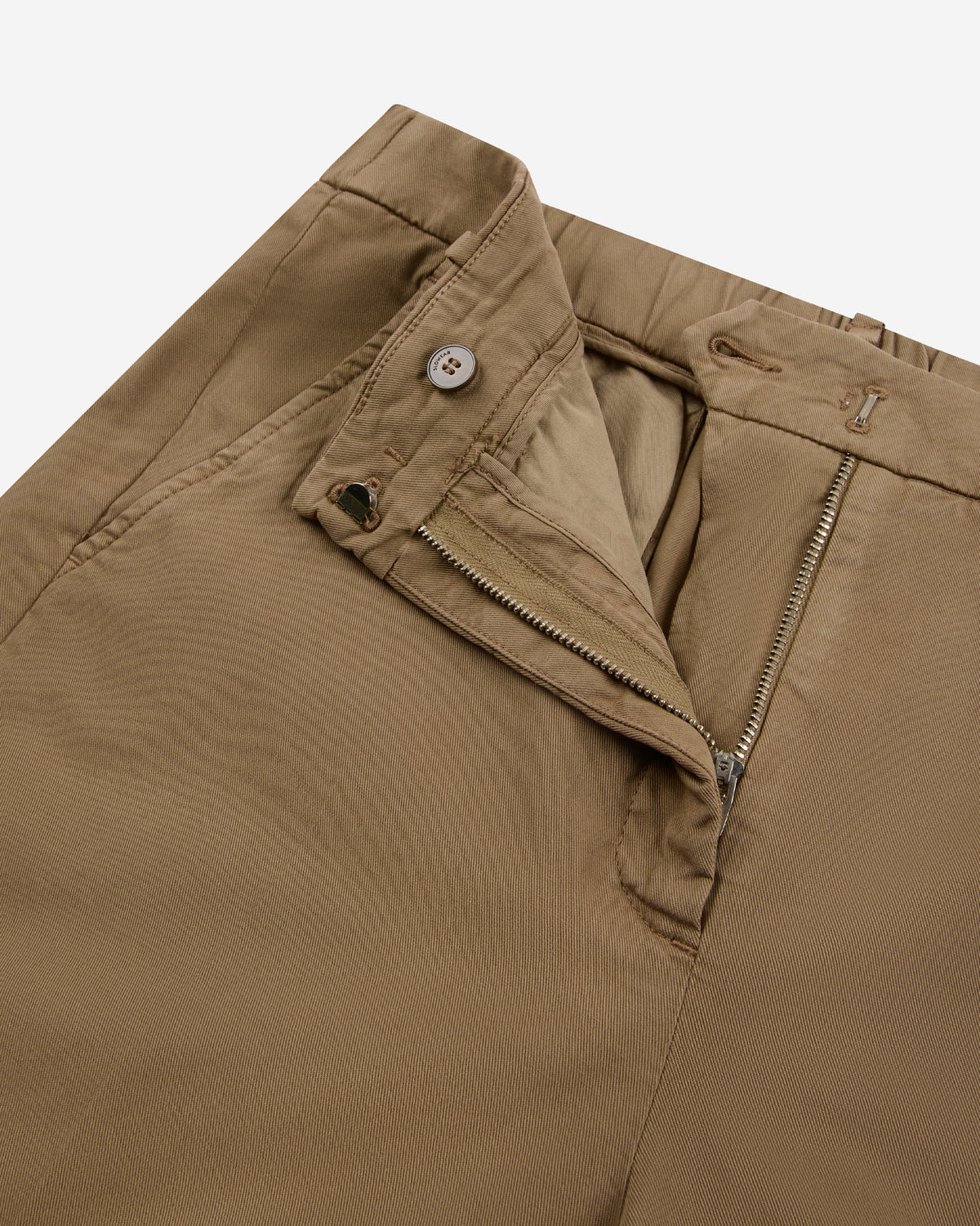Regular fit trousers in cotton gabardine and lyocell