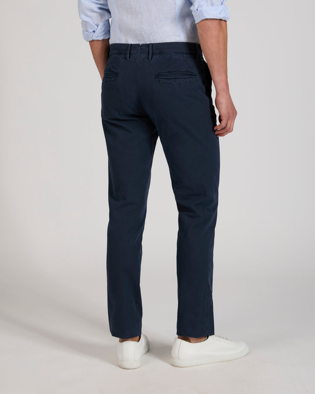 Slim fit stretch cotton trousers