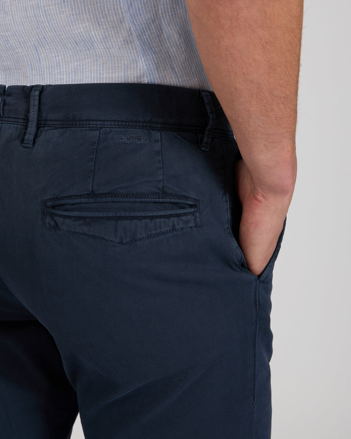 Slim fit stretch cotton trousers