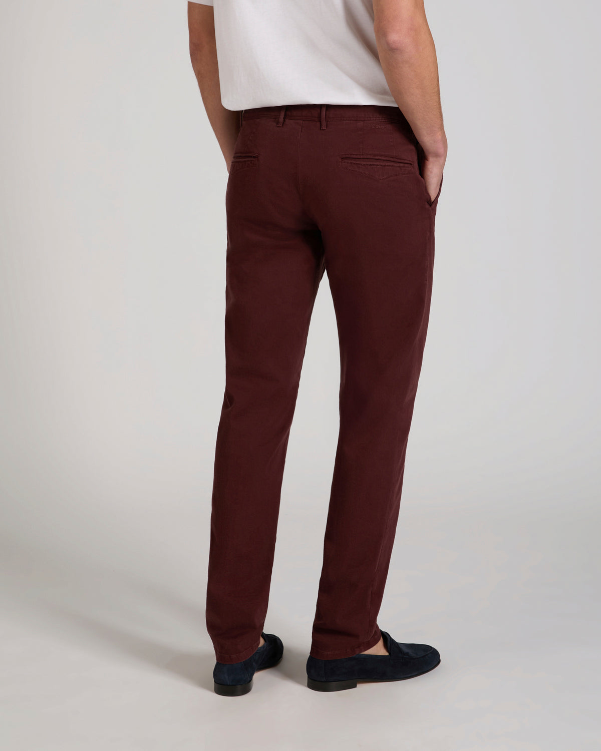 Slim fit cotton twill trousers