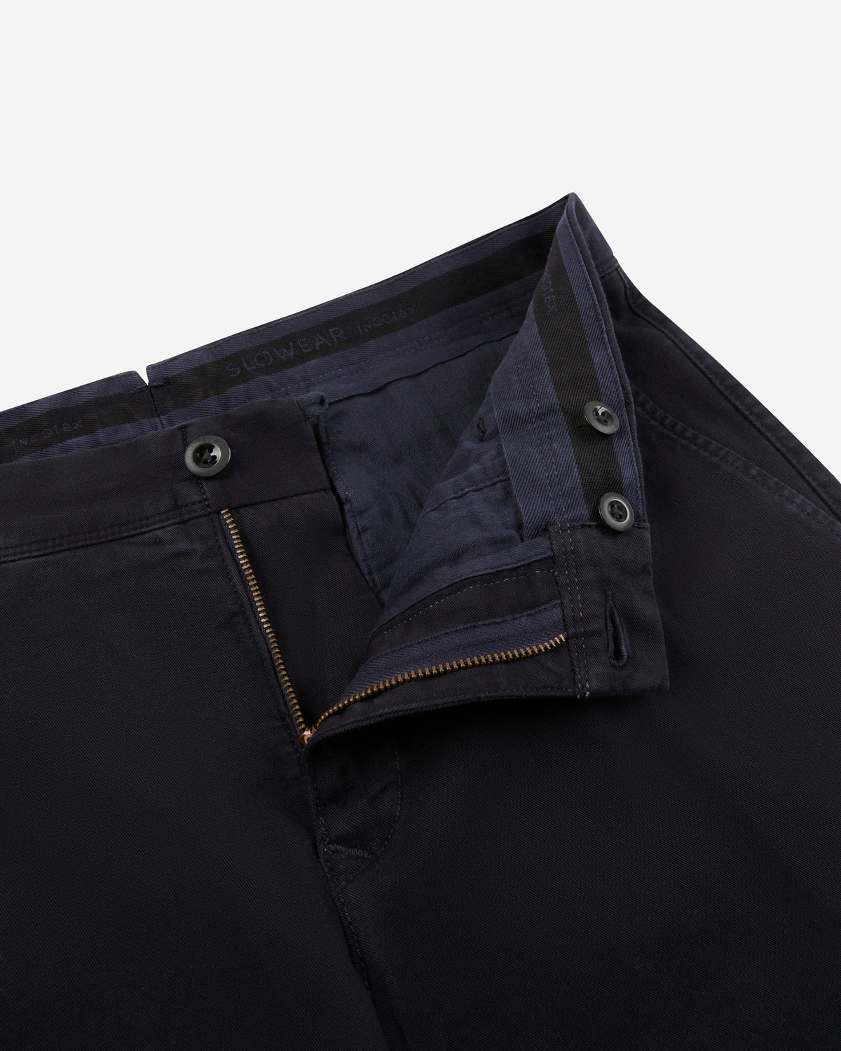 Slim fit cotton twill trousers
