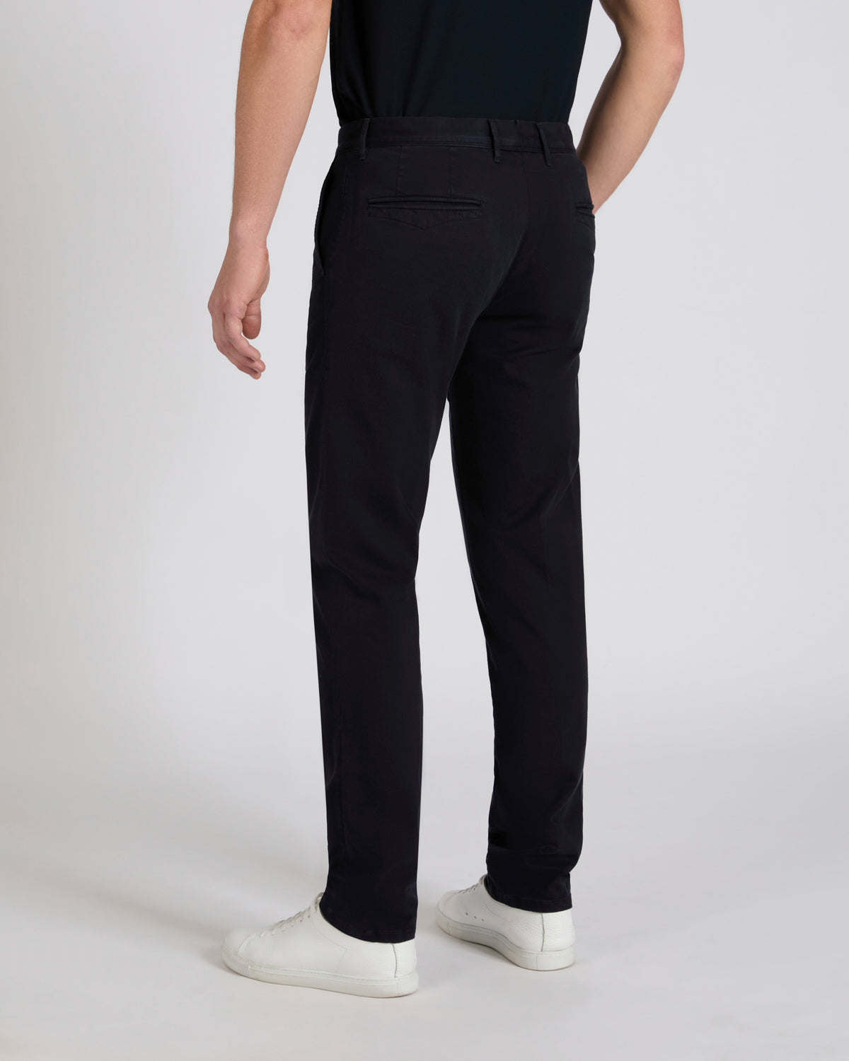 Slim fit cotton twill trousers