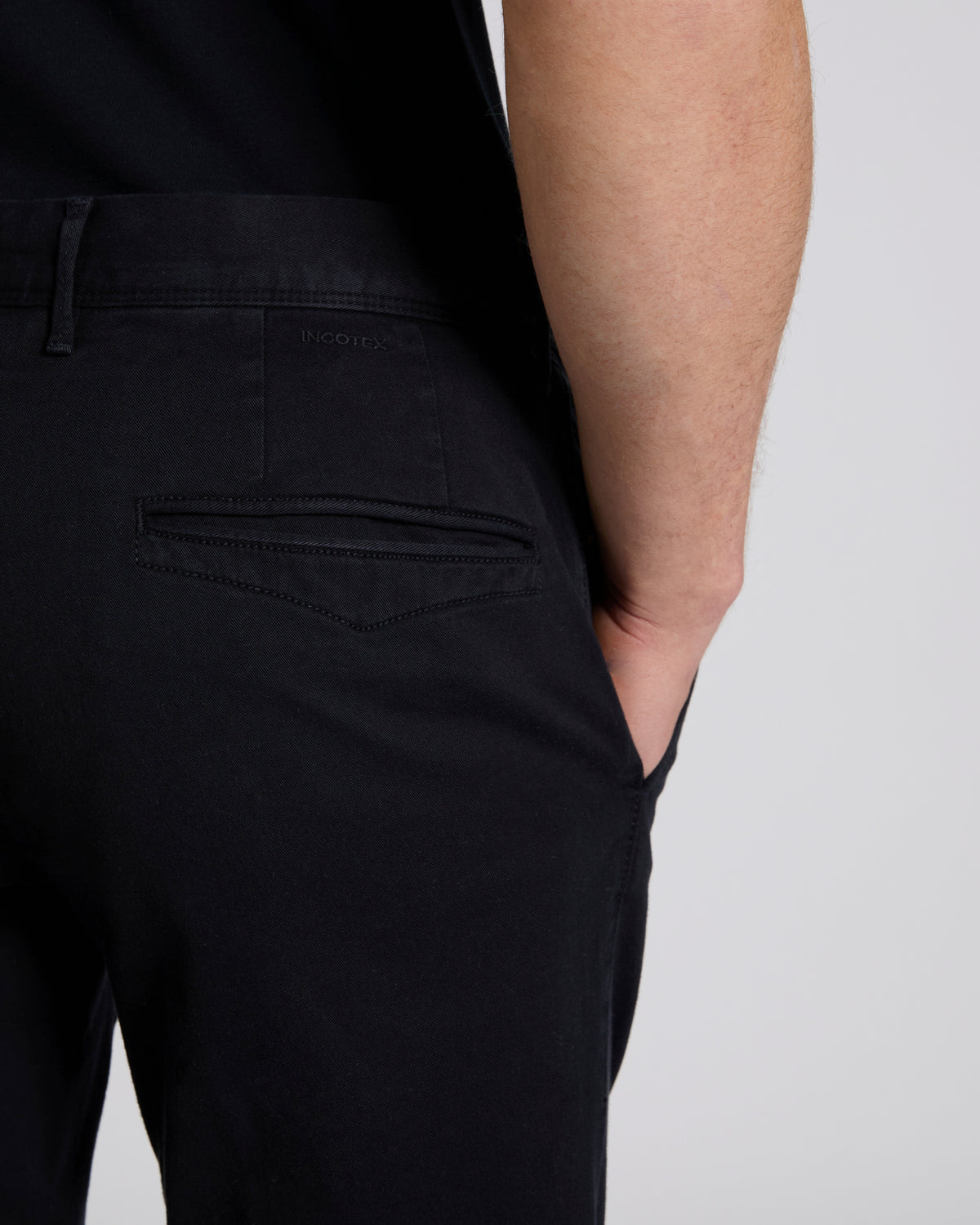 Slim fit cotton twill trousers