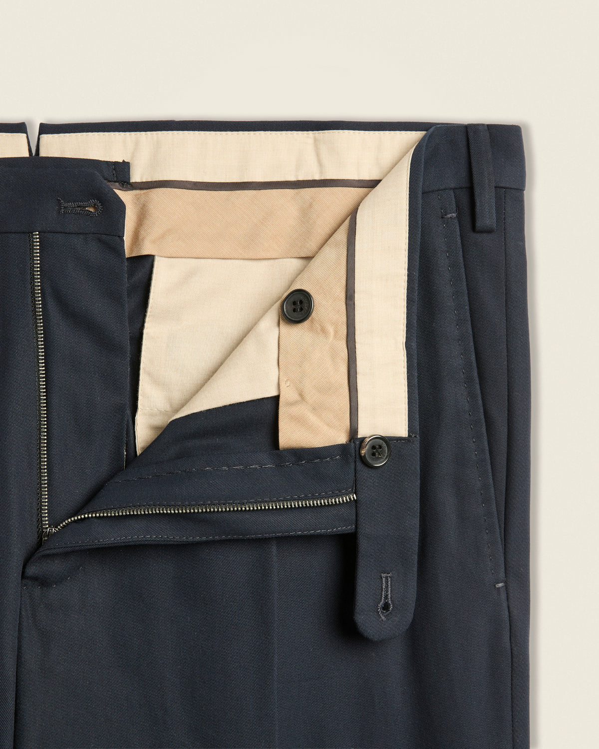 Regular-fit crepe cotton trousers