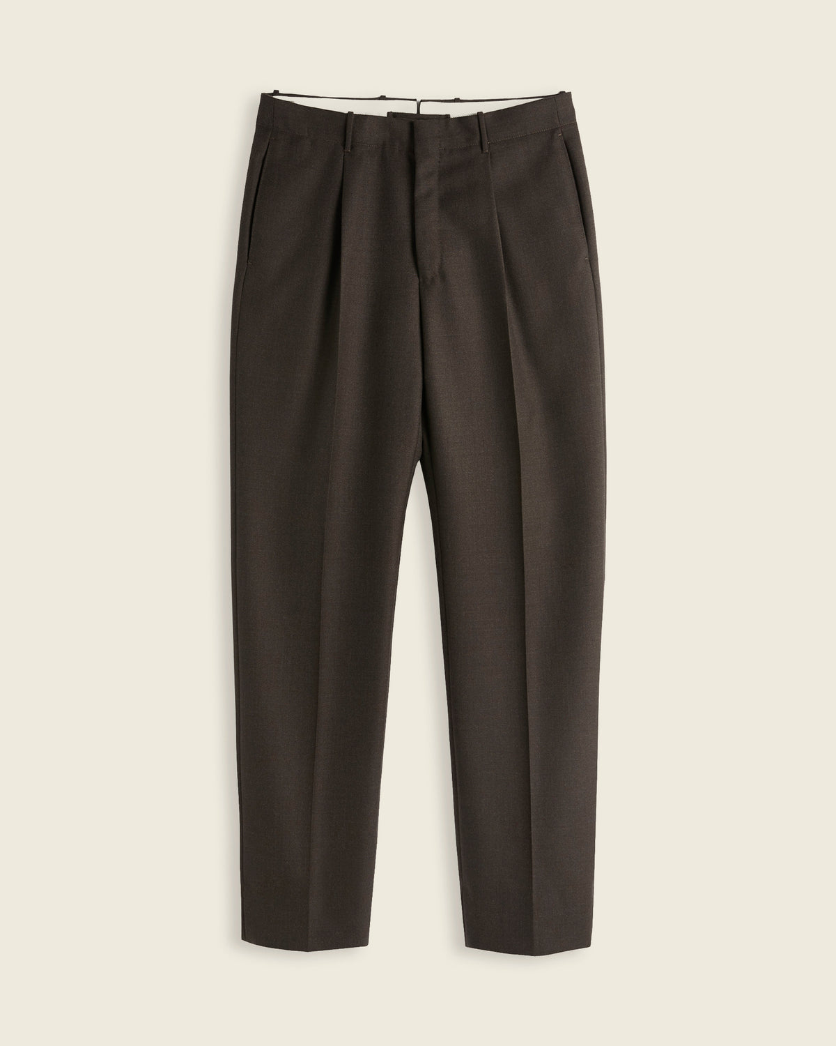 Straight fit 4-ply wool trousers