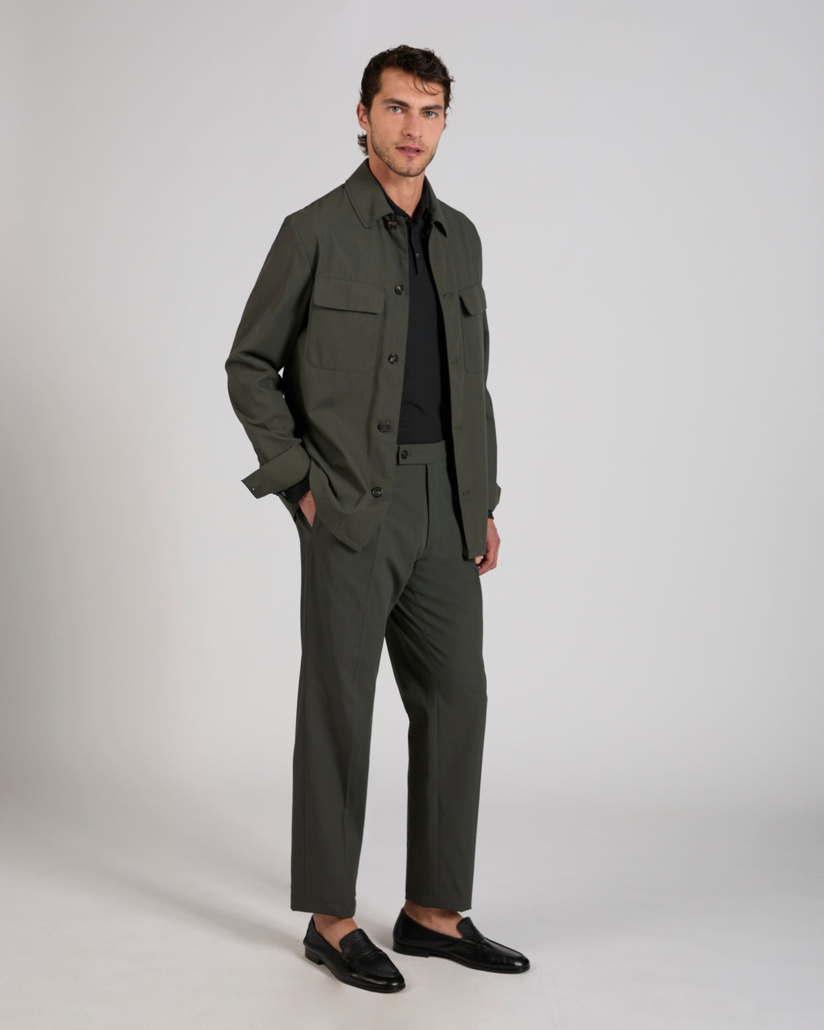 Hose Tapered Fit aus Baumwollkrepp