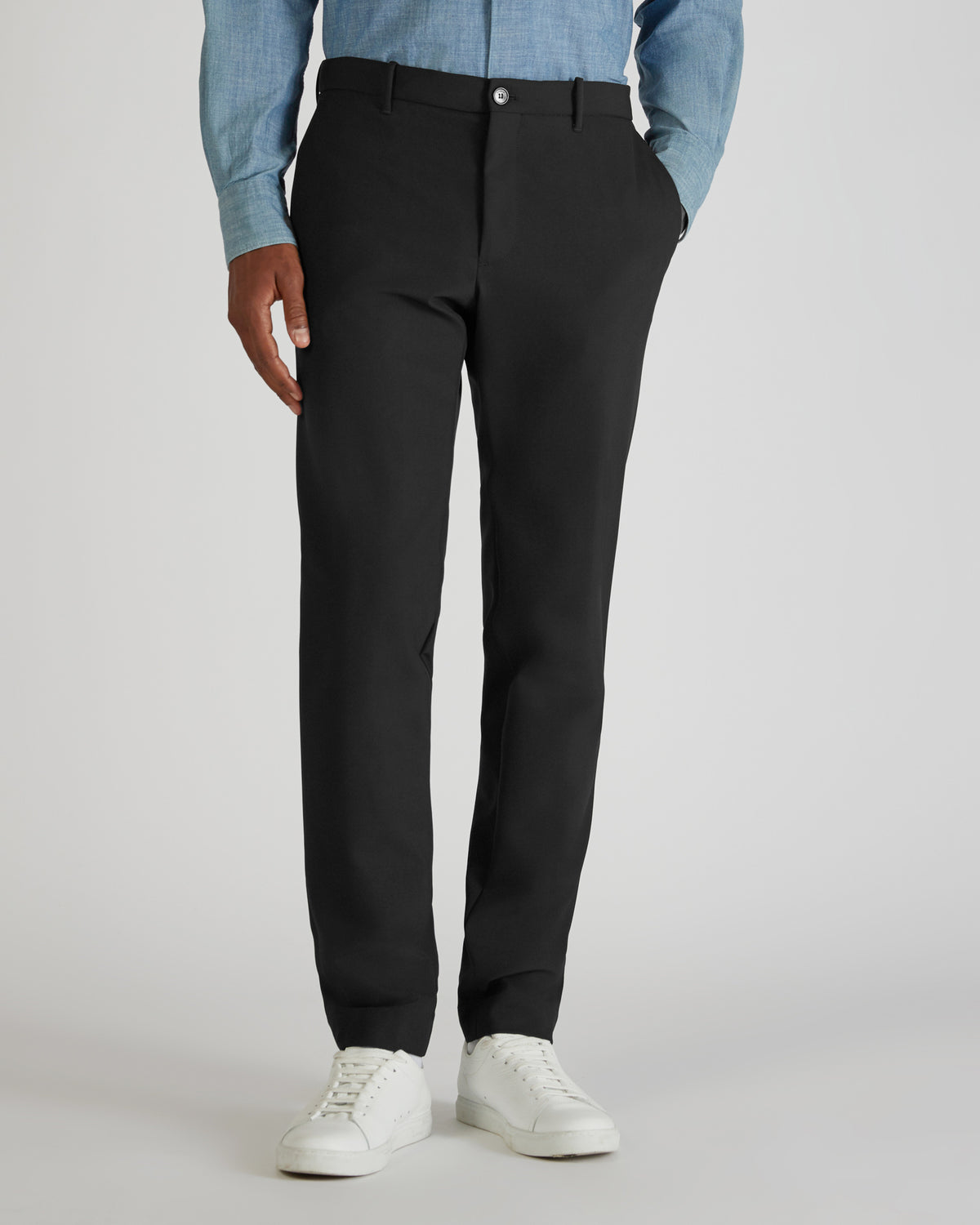 Slim fit technical fabric trousers
