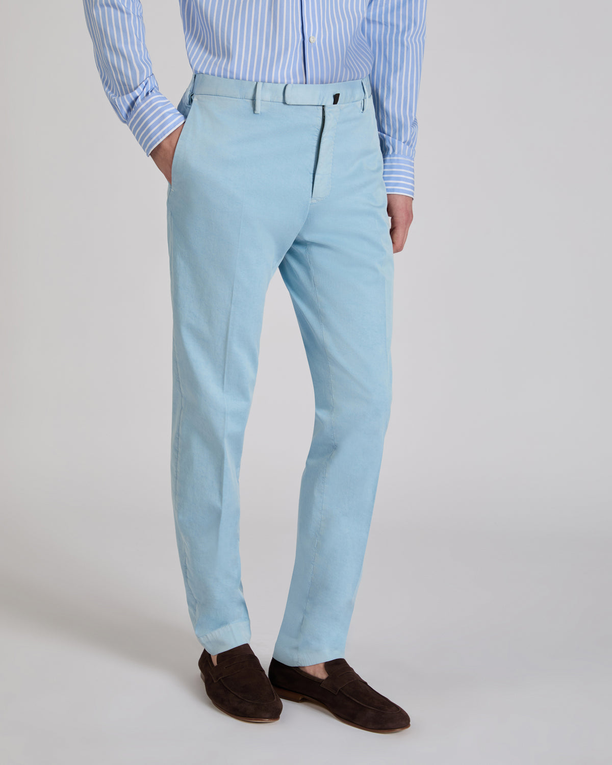 Slim fit cotton trousers