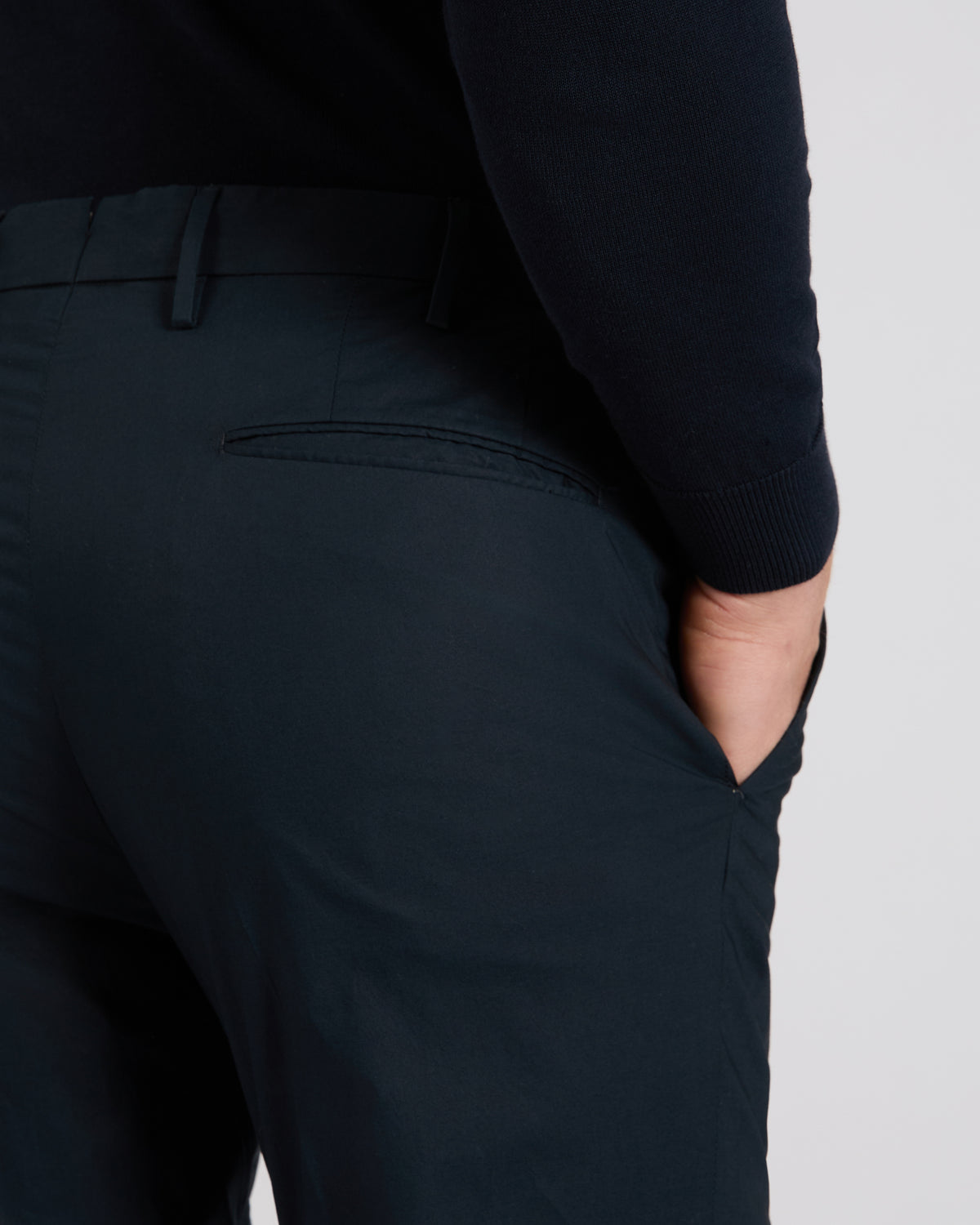 Slim fit cotton poplin trousers