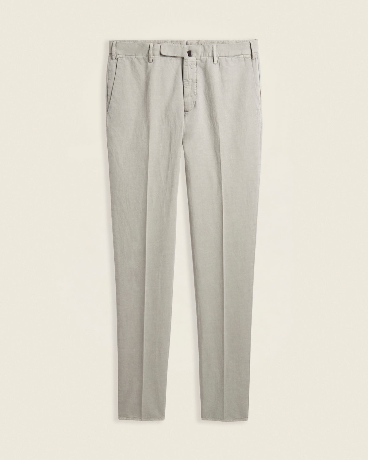 Slim fit cotton and linen trousers