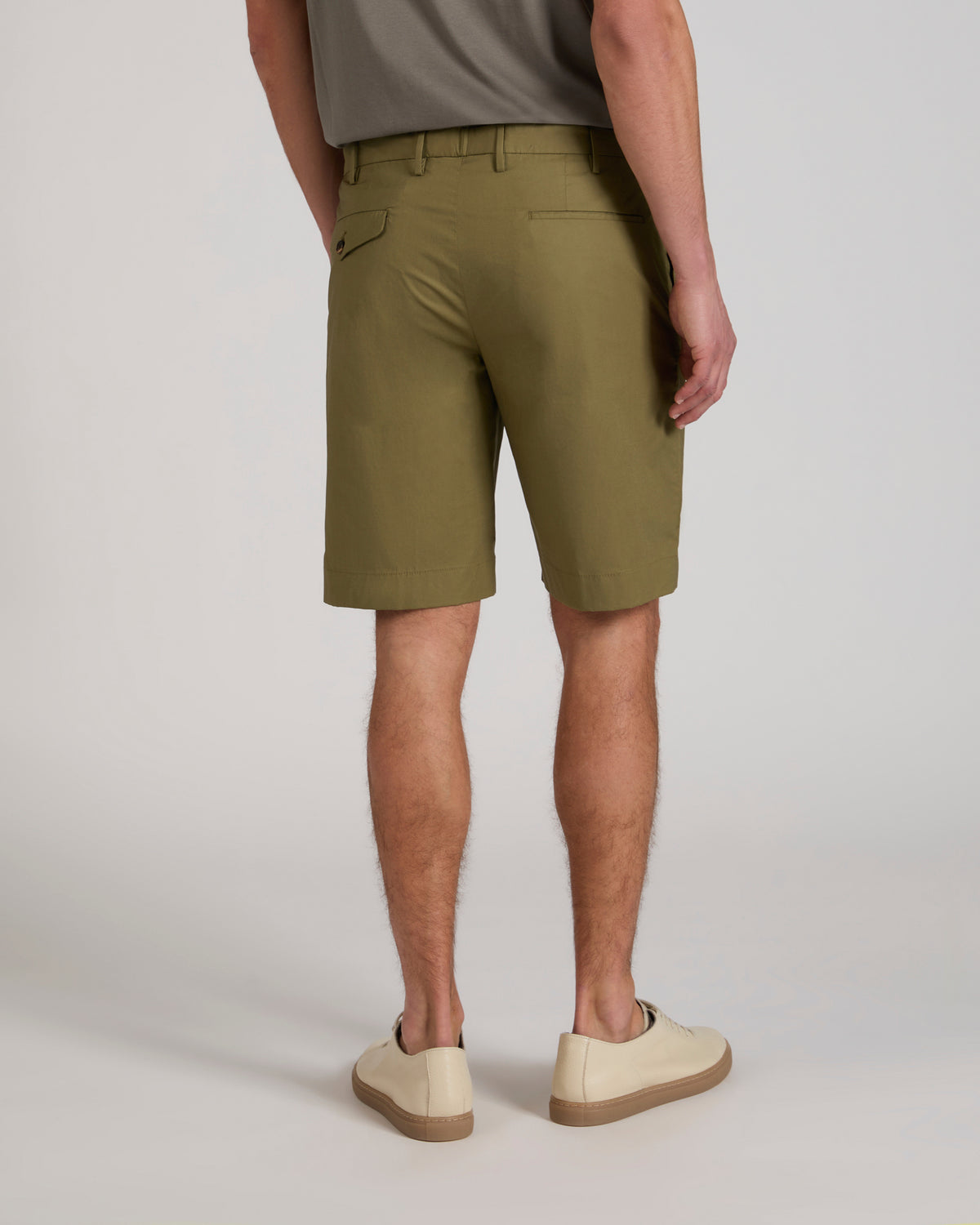 Slim fit cotton poplin Bermuda shorts