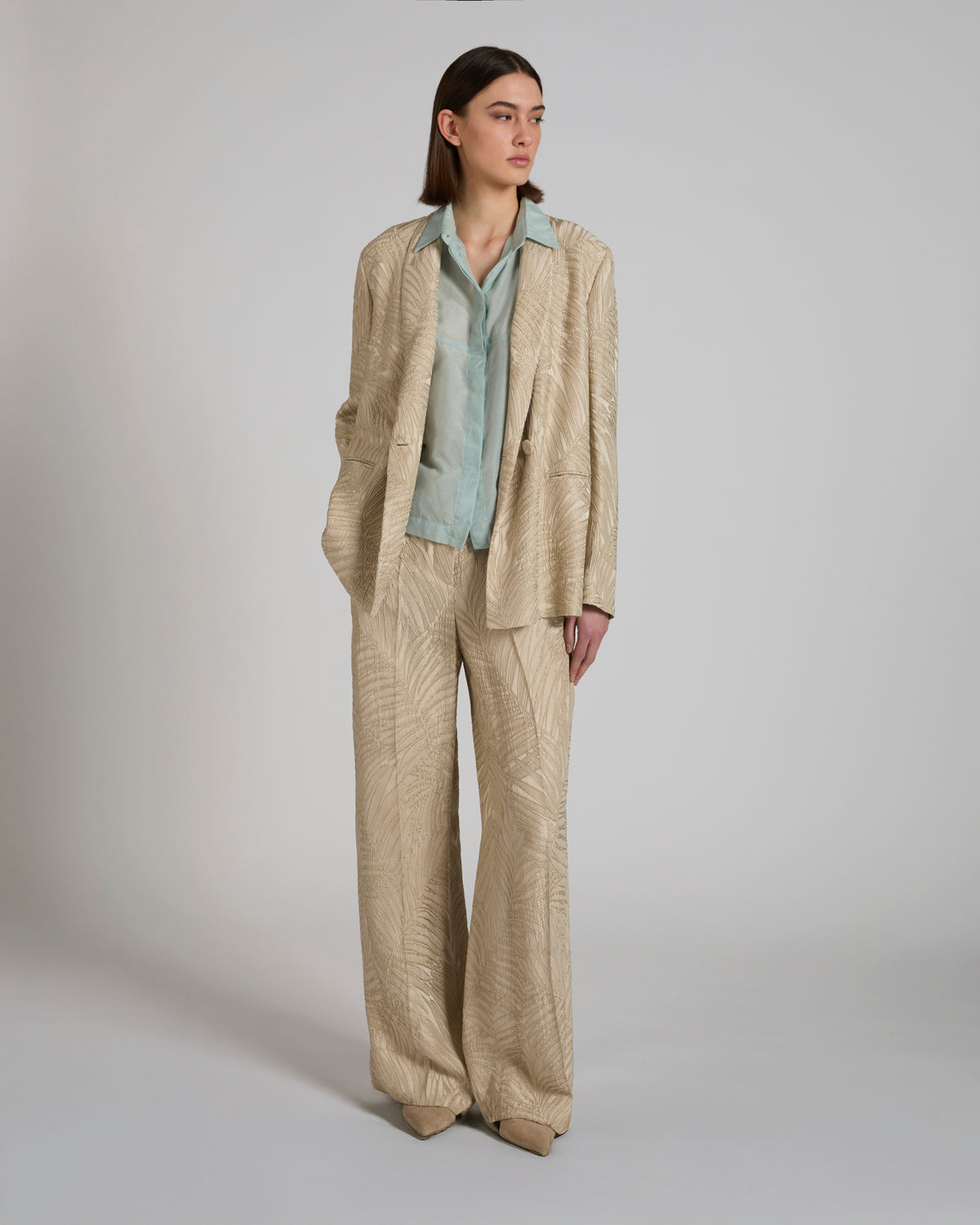 Camicia wide fit in mussola di seta e cotone
