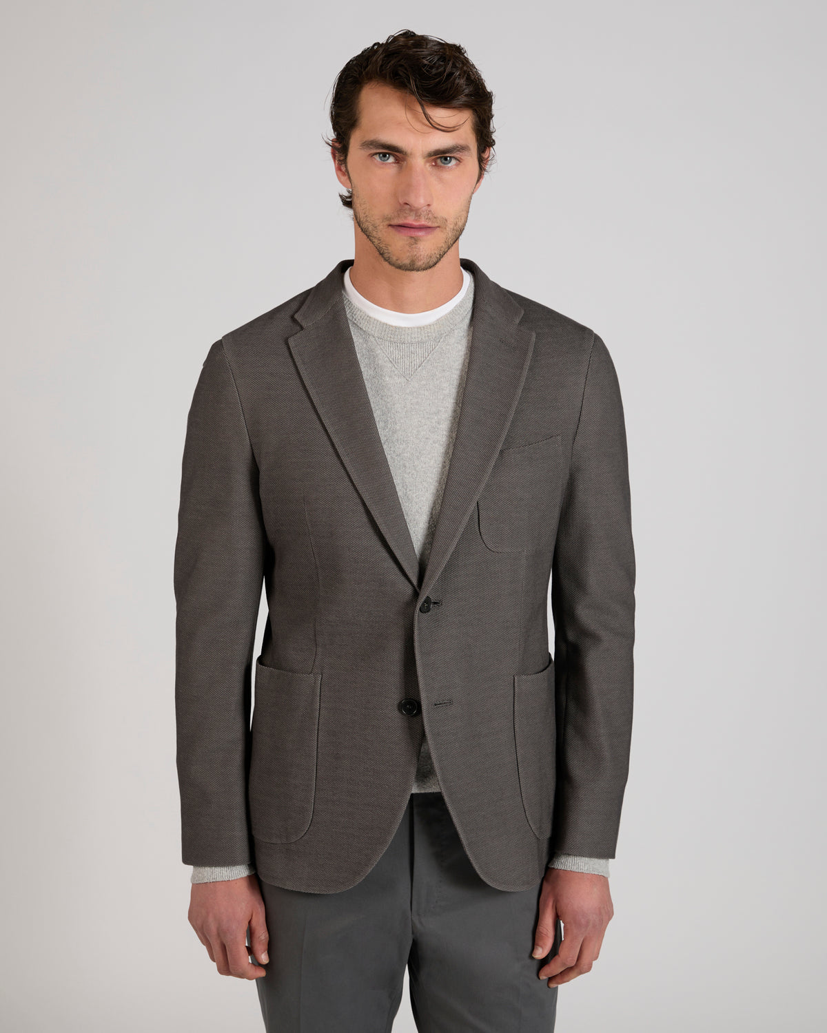 Slim fit English-rib knit jersey jacket