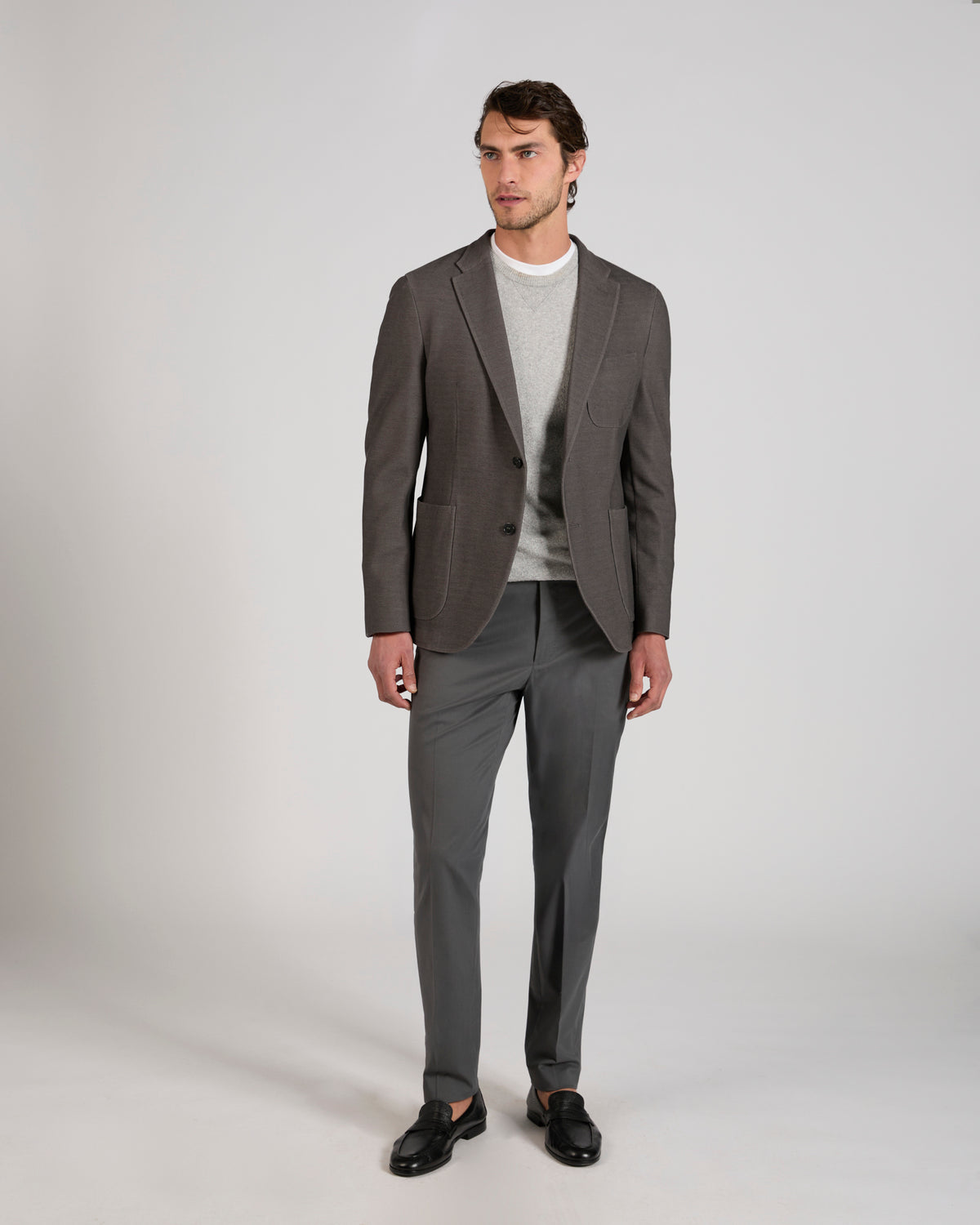 Slim fit English-rib knit jersey jacket