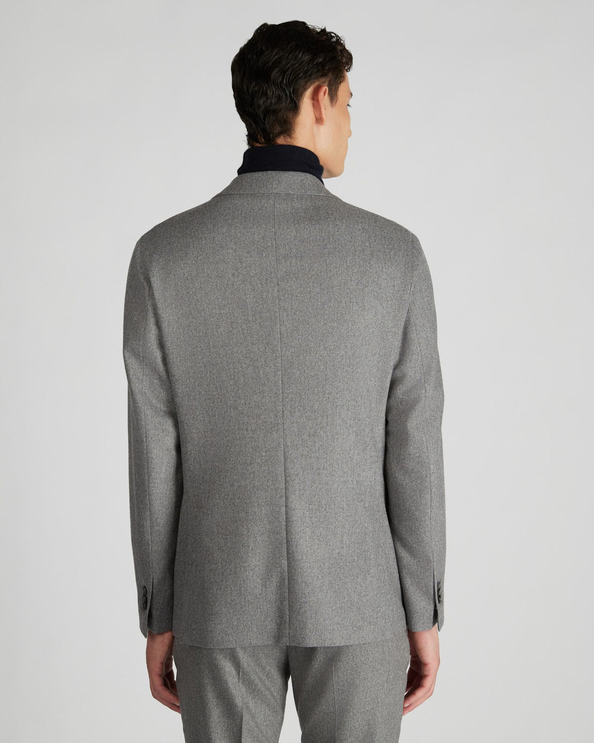 Slim fit wool and cashmere flannel jacket