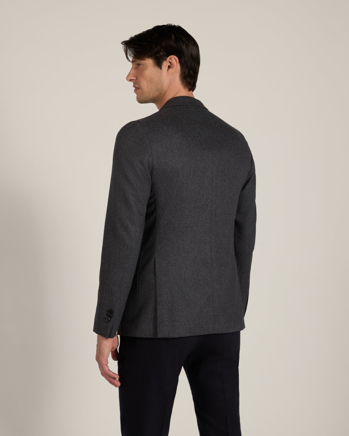 Slim fit wool and cashmere flannel jacket