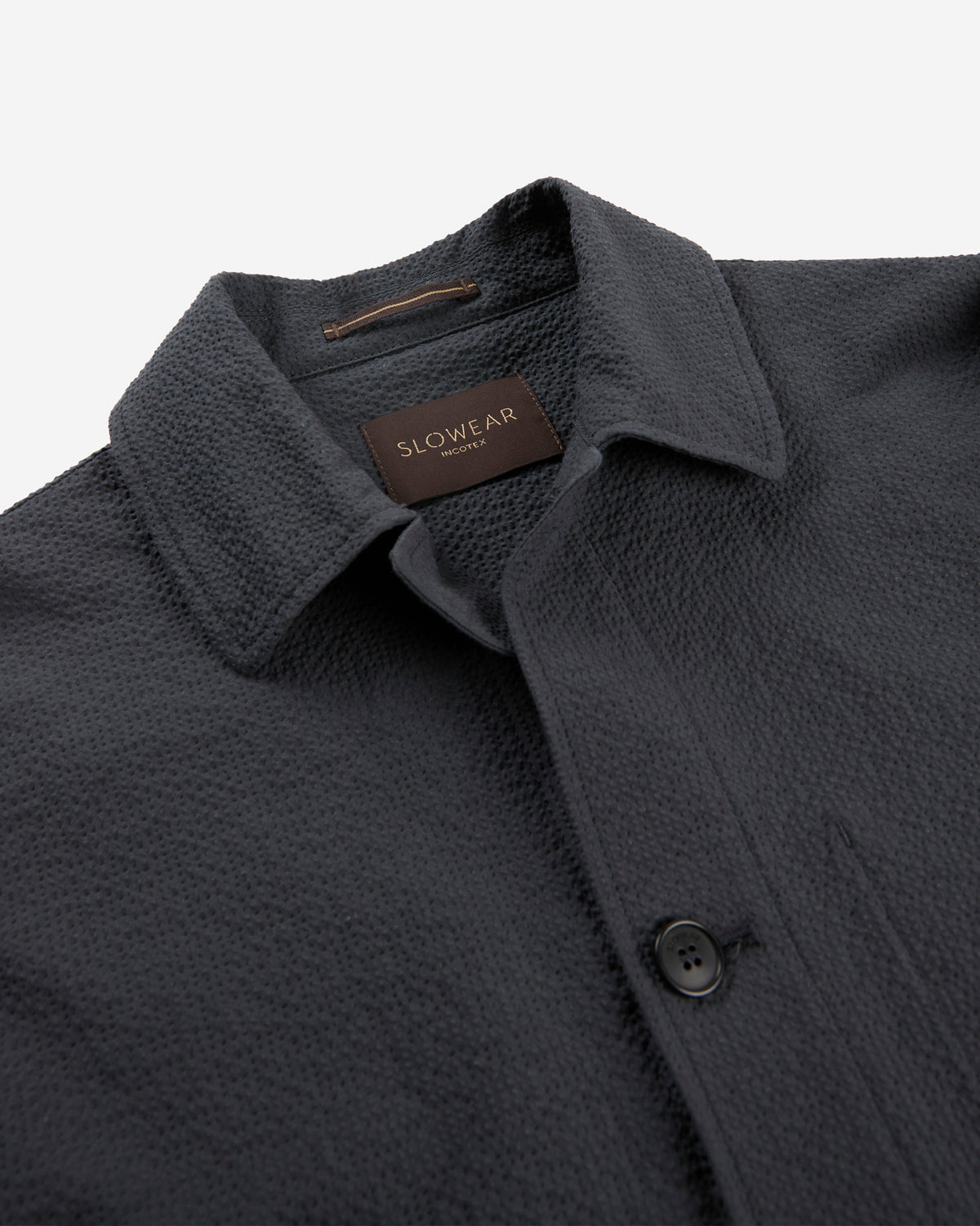 Stretch cotton and silk seersucker blouson jacket