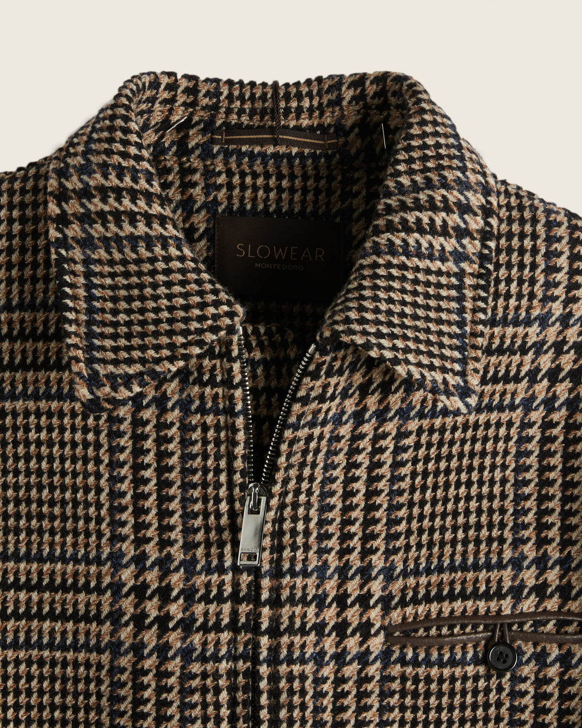 Prince of Wales wool and cashmere Primo bomber jacket