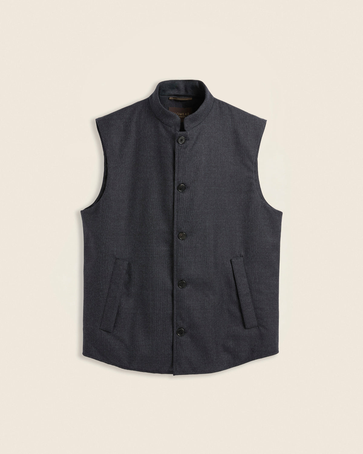 Regular fit padded gilet in wool