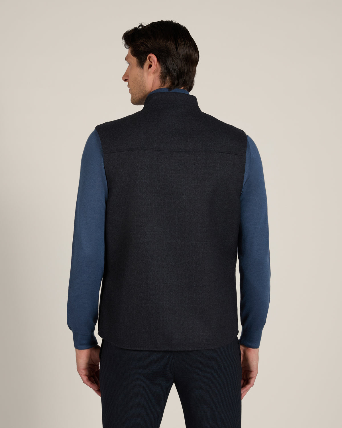 Regular fit padded gilet in wool
