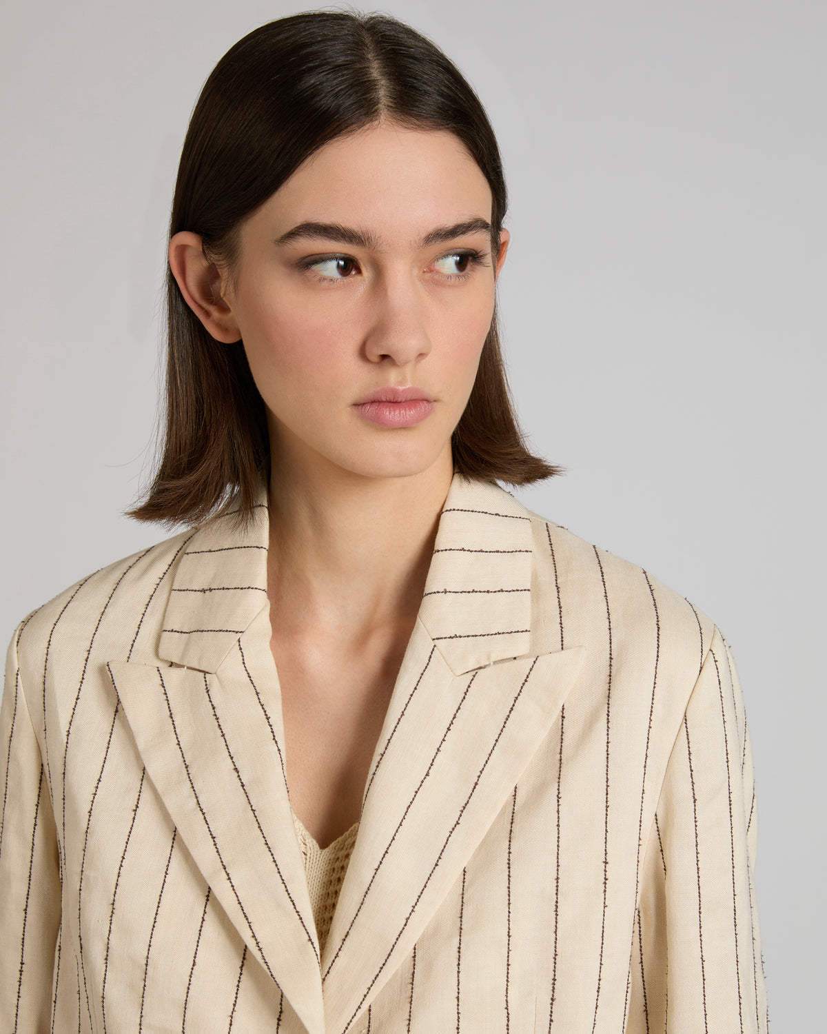 Veste regular fit en lin mélangé