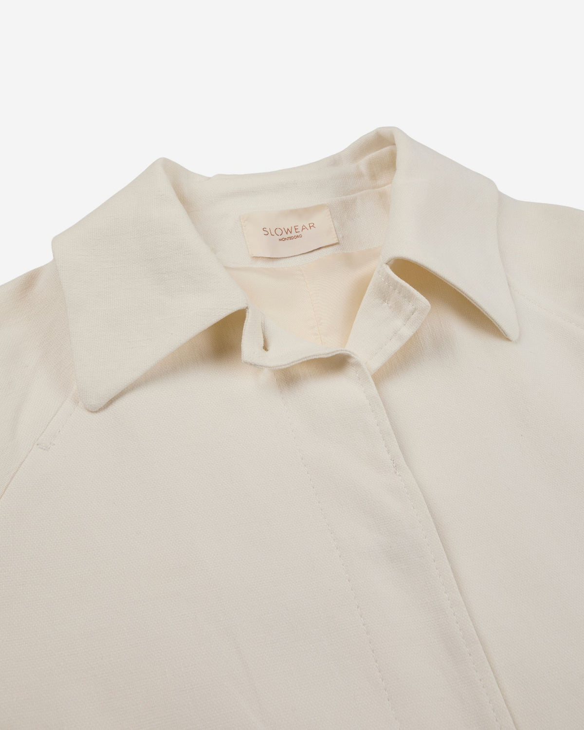 Montedoro - Wide fit caban jacket in cotton and linen panama - ivory
