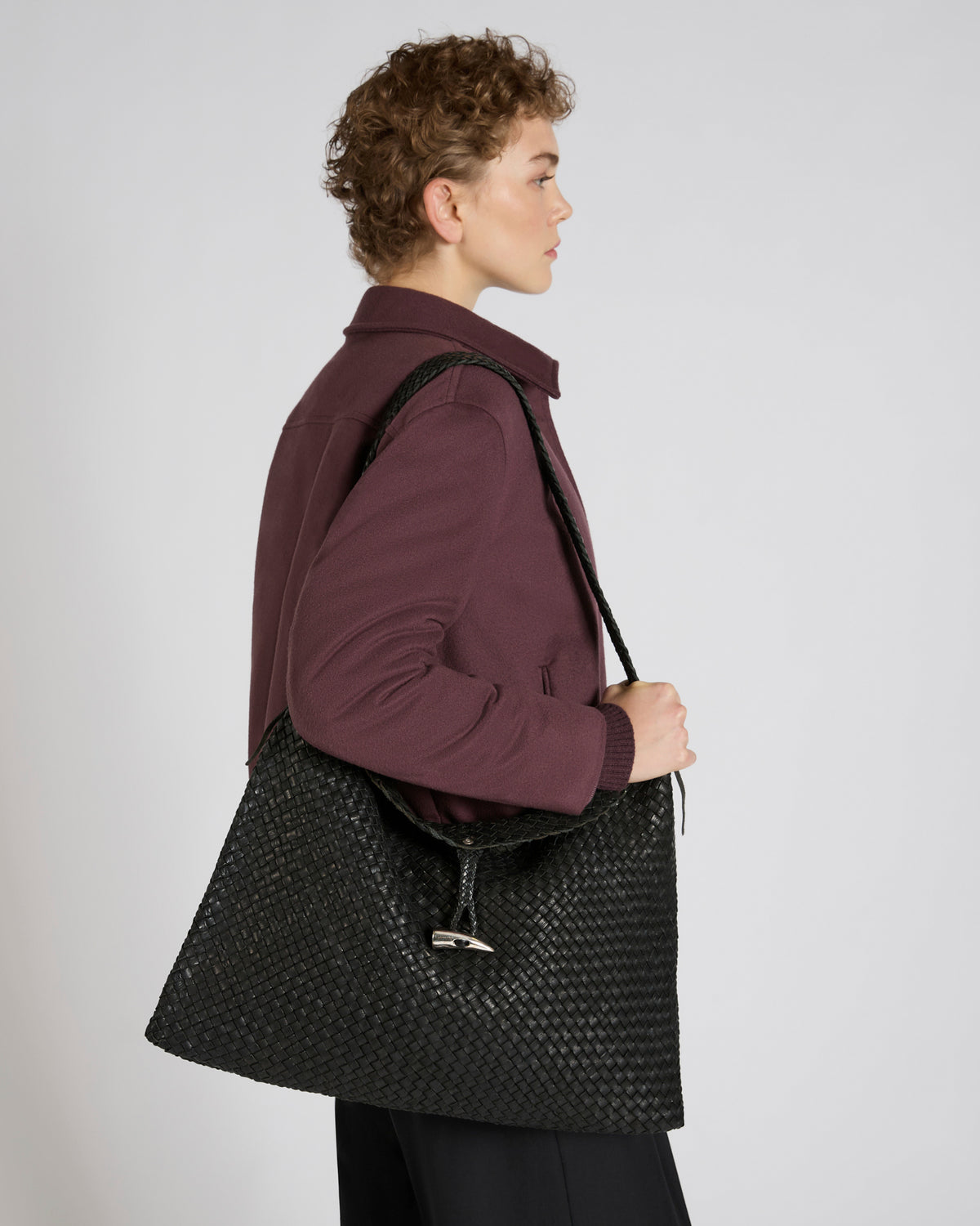 Maxi calfskin shoulder bag