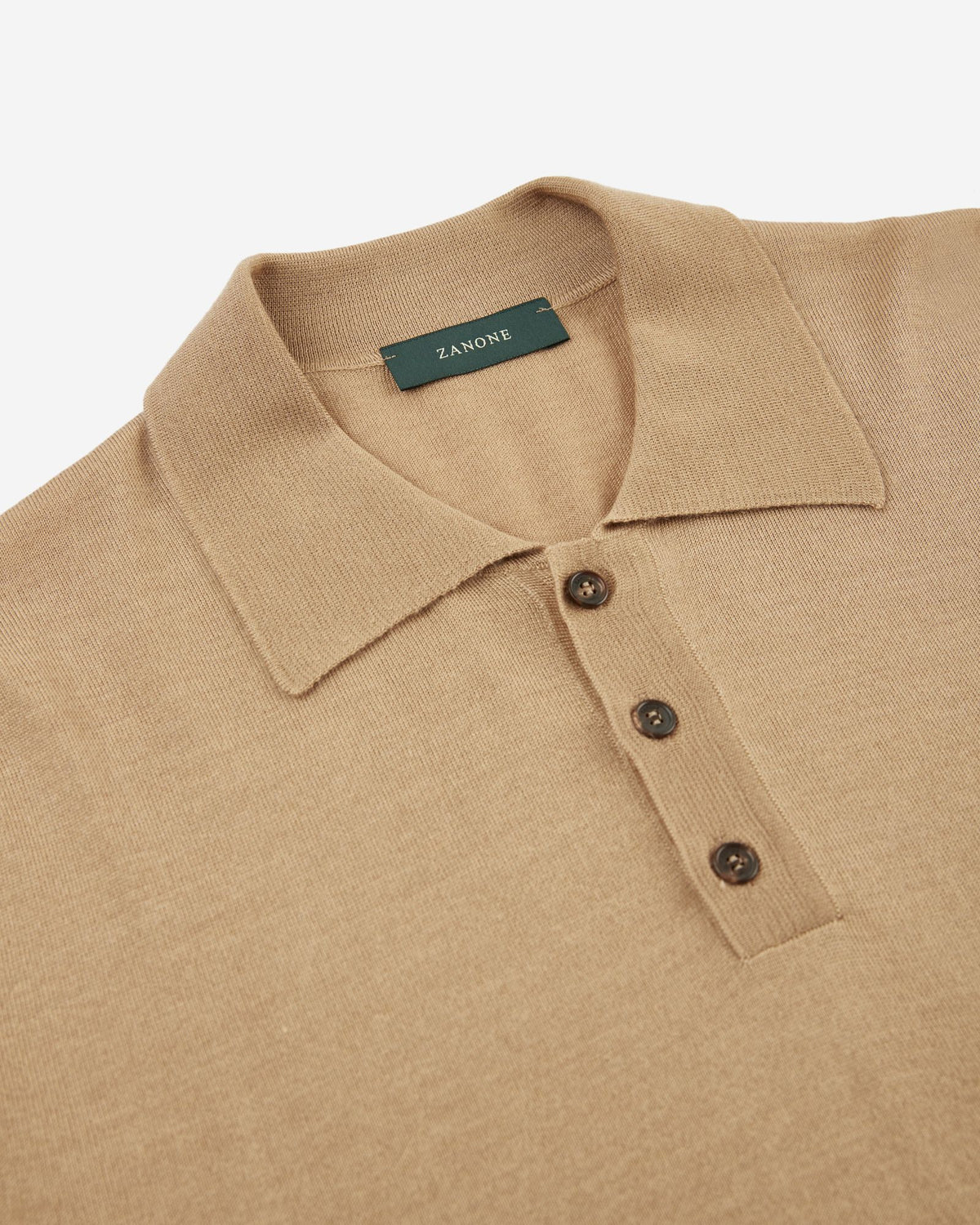 Zanone - Slim-fit cashmere and silk polo shirt - light camel
