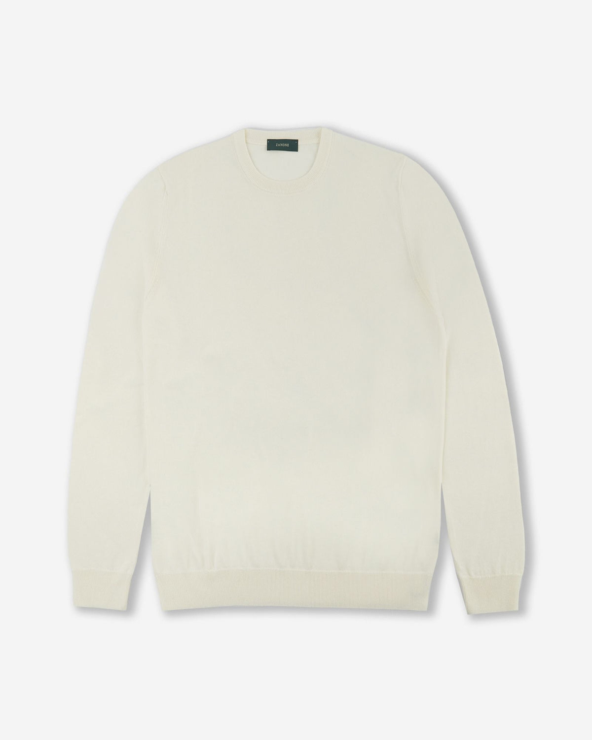 Zanone - Slim-fit cotton crêpe crewneck jumper - milk